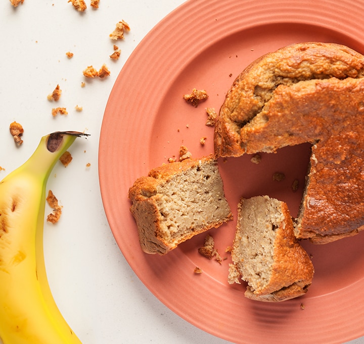 Recipe of banana bread for kids with milk allergy or intolerance.