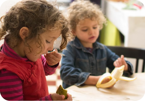 Kids having meal