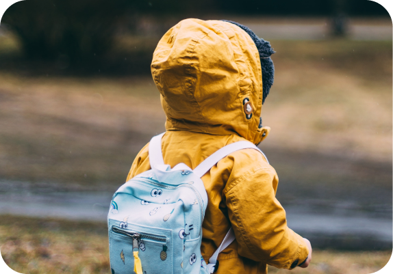 Kid with backpack